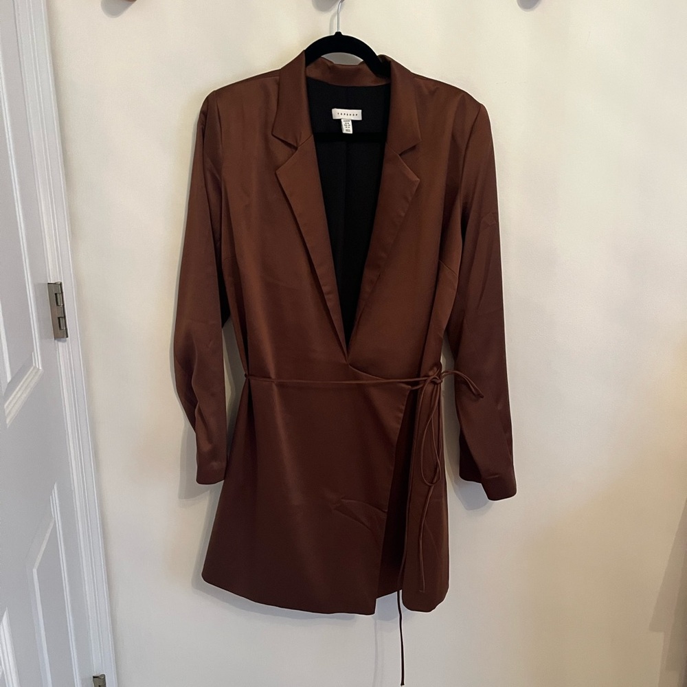 Topshop Brown Women's Blazer